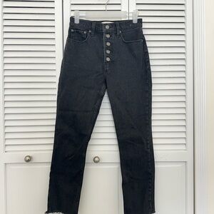 Abercrombie & Fitch Dark Gray High-Rise Button-Fly Jeans